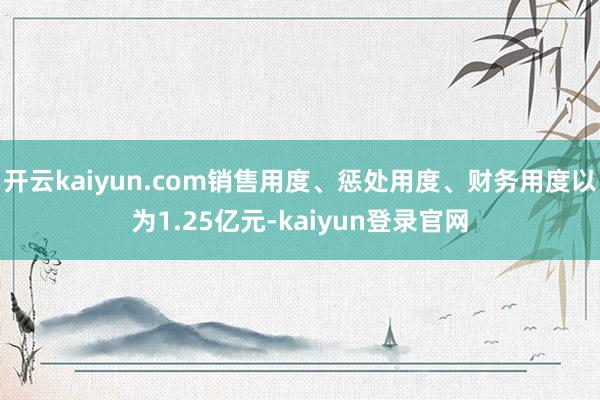 开云kaiyun.com销售用度、惩处用度、财务用度以为1.25亿元-kaiyun登录官网