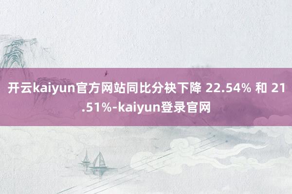 开云kaiyun官方网站同比分袂下降 22.54% 和 21.51%-kaiyun登录官网