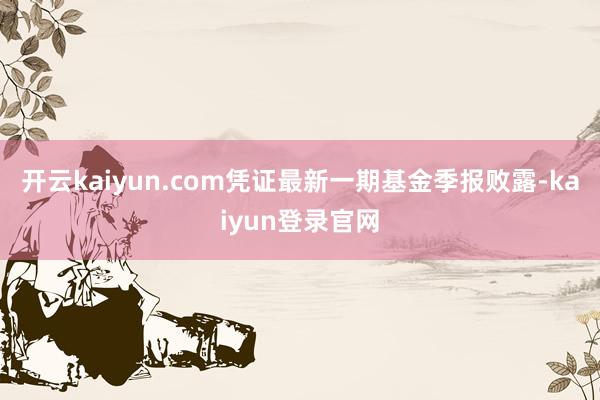开云kaiyun.com凭证最新一期基金季报败露-kaiyun登录官网