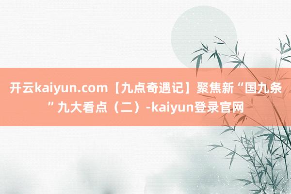 开云kaiyun.com【九点奇遇记】聚焦新“国九条”九大看点（二）-kaiyun登录官网