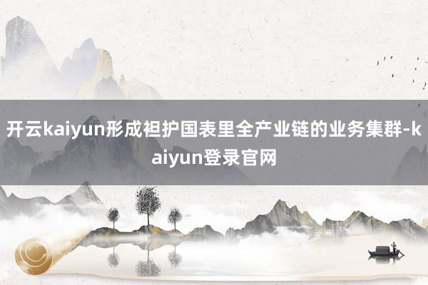 开云kaiyun形成袒护国表里全产业链的业务集群-kaiyun登录官网
