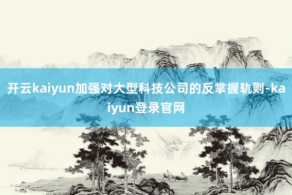 开云kaiyun加强对大型科技公司的反掌握轨则-kaiyun登录官网