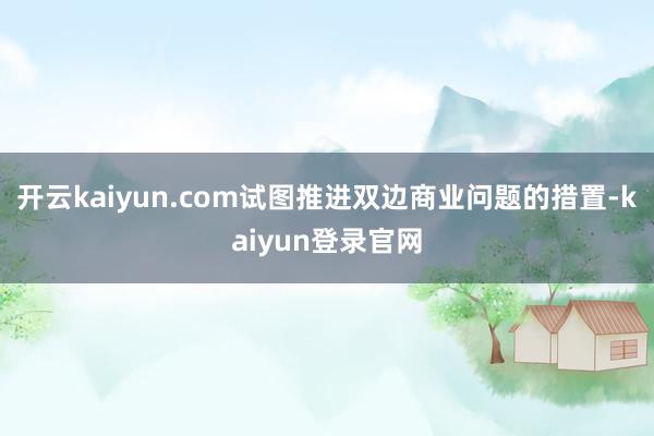 开云kaiyun.com试图推进双边商业问题的措置-kaiyun登录官网