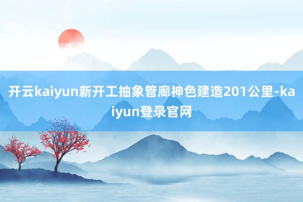 开云kaiyun新开工抽象管廊神色建造201公里-kaiyun登录官网