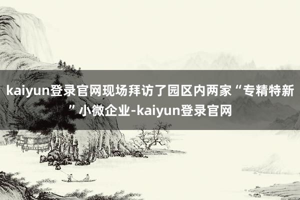 kaiyun登录官网现场拜访了园区内两家“专精特新”小微企业-kaiyun登录官网